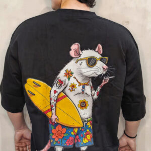 Antique Want – Tattooed Rat Graphic Print T-Shirt
